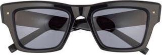 Valentino 50mm Square Sunglasses in Black Black Grey at Nordstrom Rack