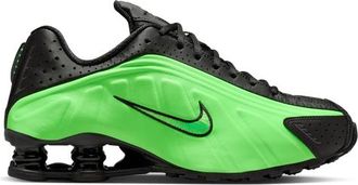 Nike Womens Shox R4 - Running Shoes Black/Black/Voltage Green Size 10.0