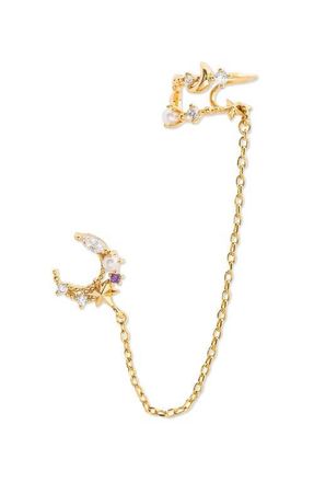 Girls Crew Cosmic Skies Cuff & Stud Earring in Gold at Nordstrom