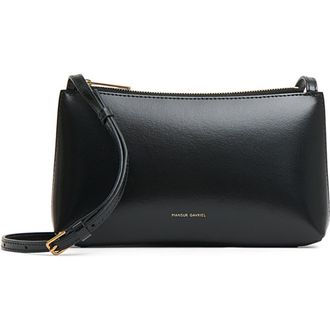 Mansur Gavriel Mini Gaia Leather Crossbody Bag in Black/Flamma at Nordstrom