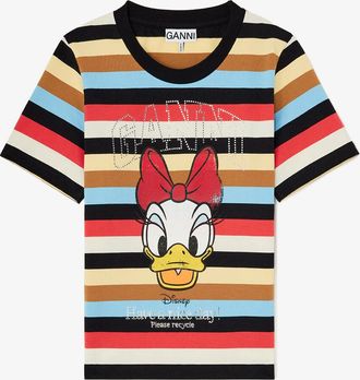 Ganni Mixed Baby Fit T-shirt with Daisy Duck - Size XS Organic Cotton