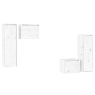 Berkfield Home TV Cabinets 4 pcs White Solid Wood Pine