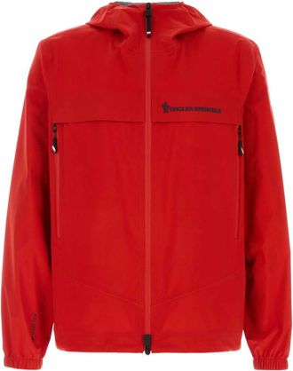 Moncler Red Logo Hooded Jacket