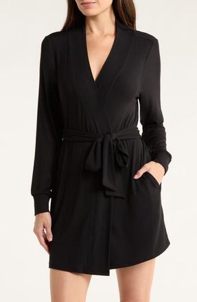 Open Edit Daydream Short Robe in Black at Nordstrom, Size Large