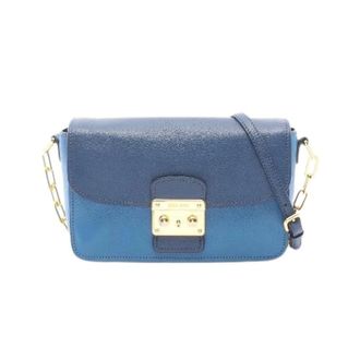 Miu Miu Pre-owned Madras Bicolore lederen schoudertas - Dames - Pre-owned - Blauw - Maat: ONE Size Leer