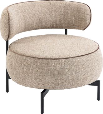 HOMCOM Homcom Butaca De Sal&oacute;n Con Asiento Giratorio, Sill&oacute;n De Sal&oacute;n, Tapizado En Lino, Con Asiento Amplio, Acolchado Grueso, Patas De Metal, Beige