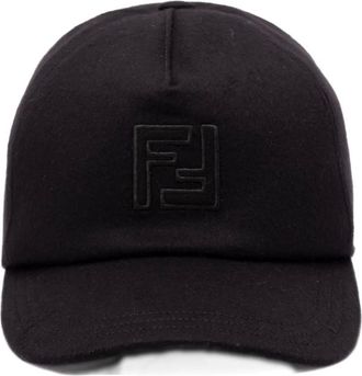 Fendi logo-embroidered cap - Black