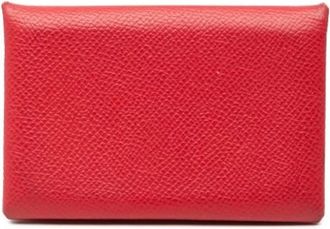 Herm&egrave;s Pre-owned Wallets, female, Red, Size: ONE SIZE Pre-owned Calvi Wallet