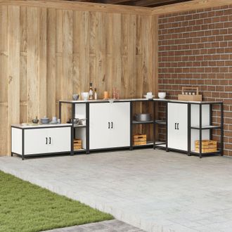 Berkfield Home Kitchen Storage Shelf with Storage White Steel