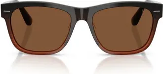Brunello Cucinelli 55mm Polarized Pillow Sunglasses in Light Brown at Nordstrom
