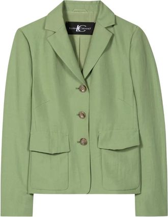 Luisa Cerano Blazer - Dames - Blazers - Groen - L - Leer - Jassen