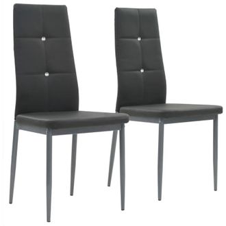 vidaXL Sedie da Pranzo 2 pz Grigie in Similpelle vidaXL 273268