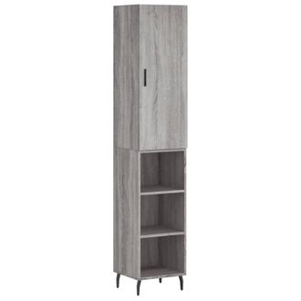 Berkfield Home Highboard Grey Sonoma 34.5x34x180 cm Engineered Wood