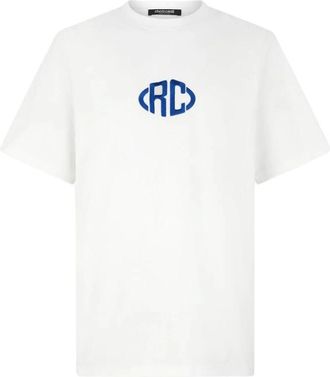Roberto Cavalli Monogram Katoenen T-shirt Ronde hals Korte mouwen - Heren - T-shirts - Wit - S - Katoen - Tops