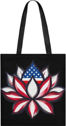 Generic Lotues Us Flag Tote Bag for Women Men Shoulder Bags Purses Pouch Handbags