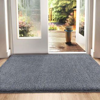 OEM Felpudo, Alfombra Antideslizante Para Interiores Y Exteriores, Alfombra De Entrada Superabsorbente, Alfombra Suave Lavable A M&aacute;quina, Gris Azulado, 50