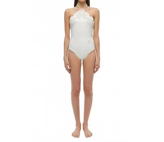 Jonathan Simkhai Nicolette Broderie Anglaise One Piece Swimsuit In White