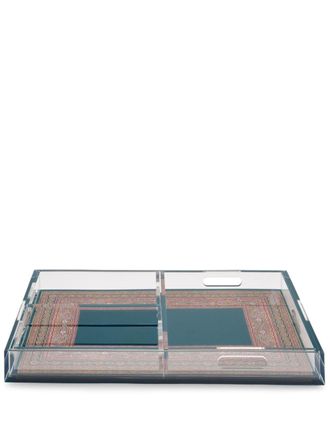 Etro Home paisley-print tray - unisex - Acrylic - One Size - Green