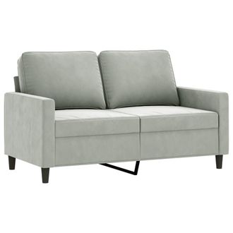vidaXL Sof&aacute; De 2 Plazas De Terciopelo Gris Claro 120 Cm Vidaxl