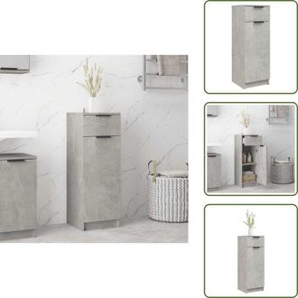 vidaXL The Living Store Armadio da Bagno Grigio Cemento 32x34x90cm in Legno Multistrato - Armadio in legno