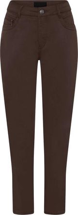 C.Ro Suzanne Bourgogne Broek met Ritsdetail - Dames - Vrijetijds broeken - Bruin - L - Katoen - Broeken