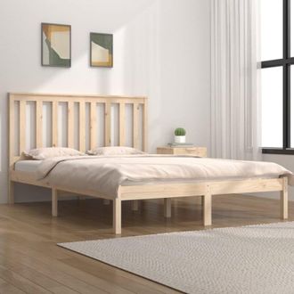 vidaXL Bed Frame without Mattress Solid Wood Double vidaXL