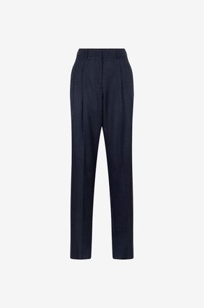 Stella McCartney Gerade Bundfaltenhose aus RWS-Wollflanell