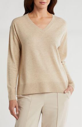 Vince Boxy Wool & Cashmere Blend Sweater in Heather Marzipan at Nordstrom Rack, Size X-Small