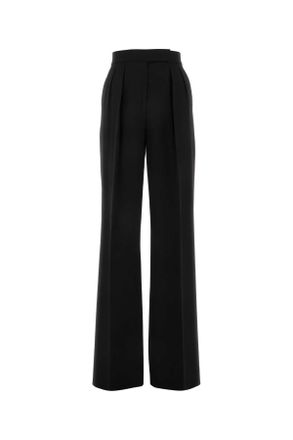 Pianoforte di Max Mara Womens Black Stretch Wool Karub Wide-leg Panta - Size EU 36 (Womens)
