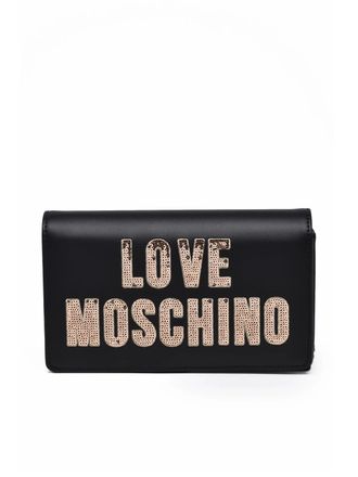 Love Moschino Black Polyurethane Chain Shoulder Bag