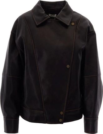 Liu Jo Bomber Jacket - female - Liu Jo - Leather Jackets - Brown - S - Jackets