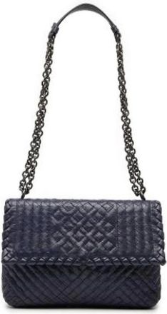 Bottega Veneta Pre-owned Shoulder Bags, female, Blue, Size: ONE SIZE Pre-owned Leather Shoulder Bag