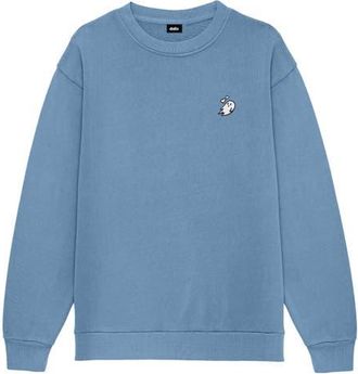 Dalix Heartly Ghost Womens Heavyweight Relaxed Sweatshirt in Pebble Blue at Nordstrom, Size 3X-Large