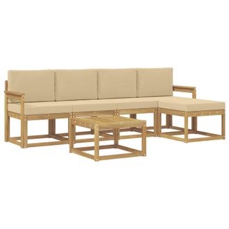 vidaXL Conjunto De Sof&aacute;s De Exterior Con Coj&iacute;n 6 Pcs Y Beige Vidaxl