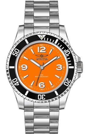 Invicta Specialty 69714 Herenhorloge - Quartz Uurwerk - Roestvrij Staal met Oranje Wijzerplaat - 40 mm