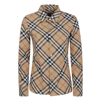 Burberry Dames, Blouses & Shirts, Beige, Maat: 3XS Katoen