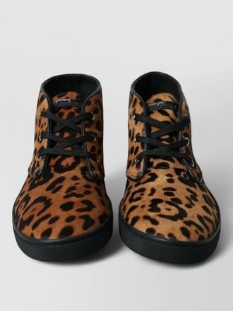 Dolce & Gabbana calf hair leopard print sneakers