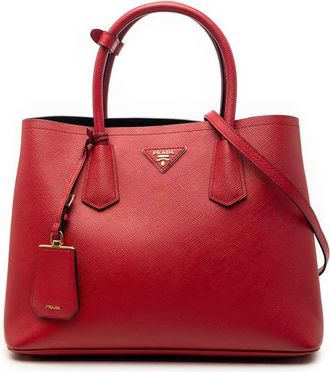Prada Pre-owned Prada Medium Saffiano Cuir Double Satchel Ladies WFRWZPB6Z70ABGRL
