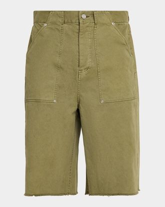 Purple Men & apos;s Cotton Twill Utility Shorts