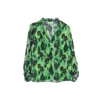 Ikks Bedrukte soepele blouse, opstaande kraag, 3/4 mouwen