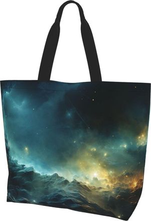 Generic Galaxy Handbag Eco Friendly Tote Bag Reusable Handbags For Travel Beach Daily Use