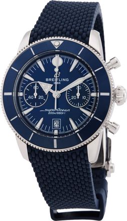 Breitling Pre-owned Breitling Superocean Chronograph Automatic Chronometer Blue Dial Mens Watch AB0156161C1S1