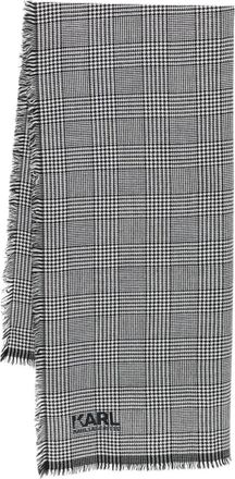 Karl Lagerfeld Sciarpa in lana a quadri - Nero