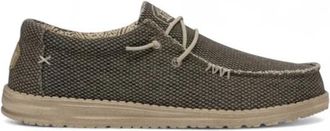 Hey Dude Ademende Gevlochten Sneakers Flex & Fold - Heren - Veterschoenen - Groen - 45 EU - Katoen - Schoenen