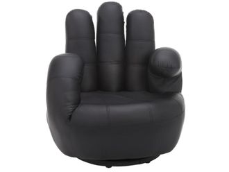 VENTE-UNIQUE.COM Sill&oacute;n cl&aacute;sico piel sint&eacute;tica negro