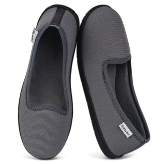 Garonne Womens Memory Foam Slippers, Womens Non-Slip Slippers for Bedroom, Indoor/Outdoor, Grey Dark, 8.5 UK