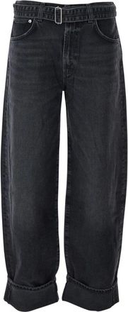 A Gold E Grijze Cuffed Arcane Jeans - Dames - Regular Fit Jeans - Grijs - W24 - Jeans
