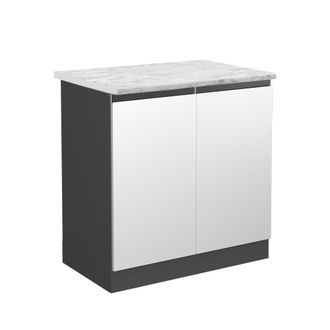 Vicco Armario Bajo Para Fregadero R-line, Blanco, 80 Cm Et M&aacute;rmol