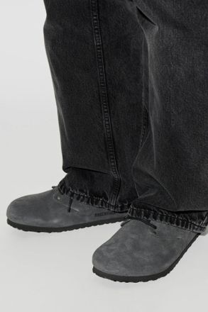 Birkenstock Maine Leather Shoes, Mens, Grey