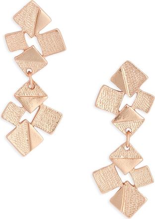 Karine Sultan Brushed Square Cluster Drop Earrings in Rose Gold at Nordstrom Rack